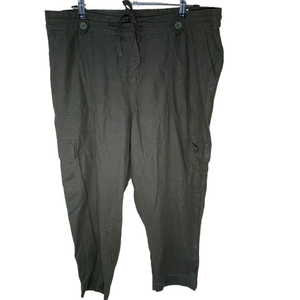 Torrid Capri Pants Womens Size 16 Green tie‎ waist linen High Rise Lightweight